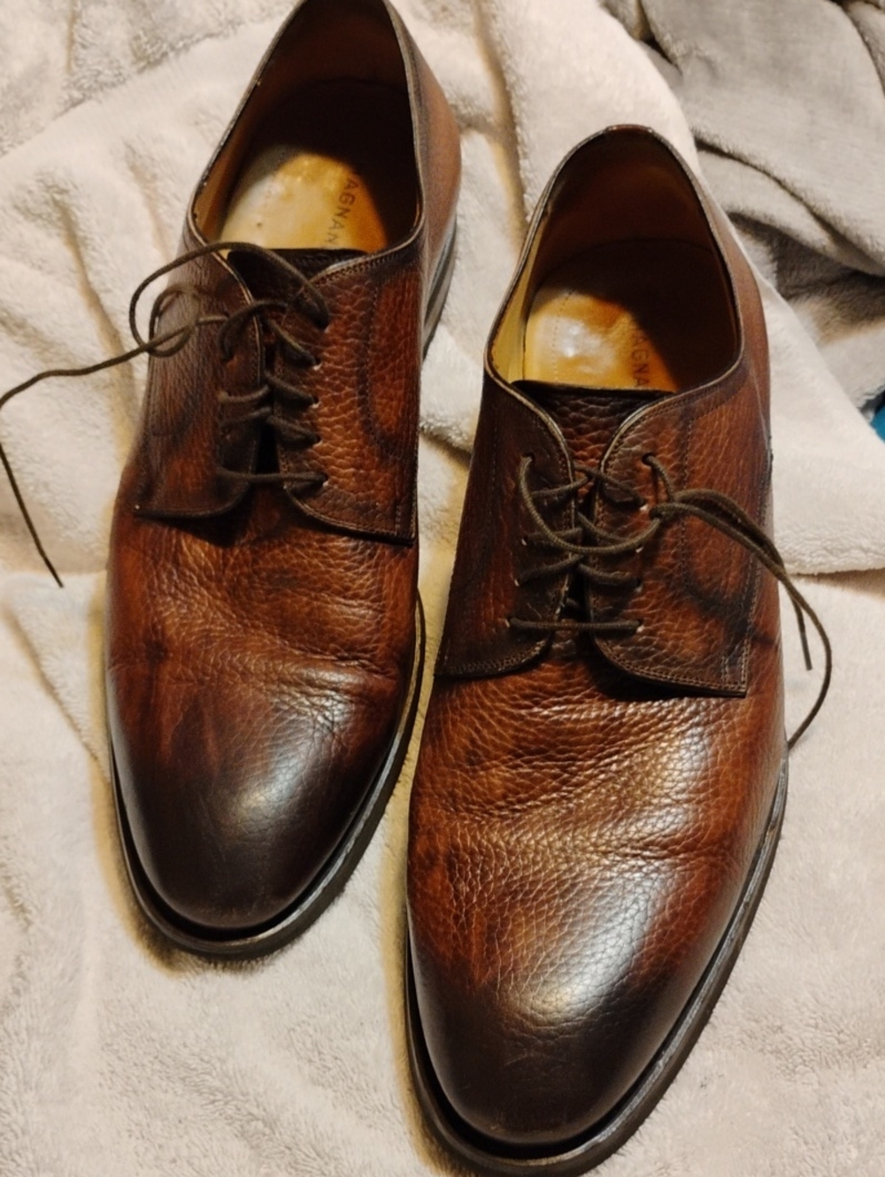 Magnanni Brown Leather Slip-On Loafers